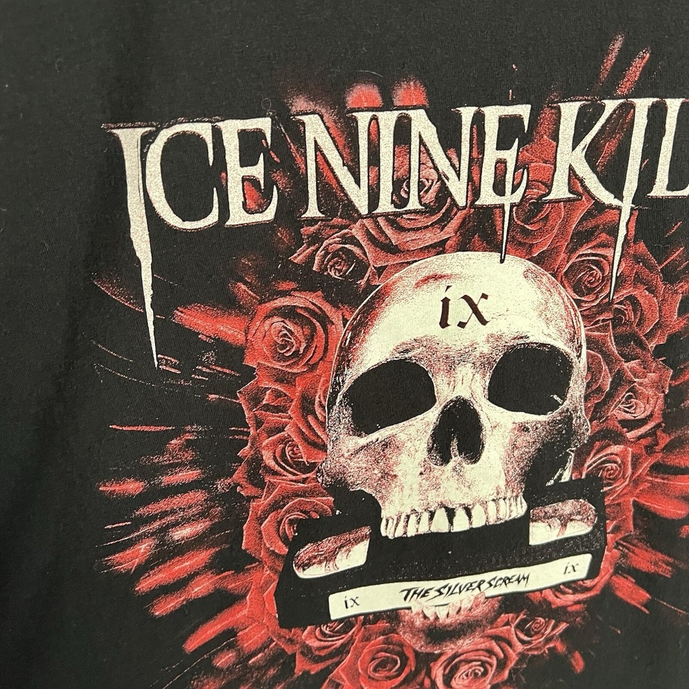 Official Ice Nine Kills INK Tour Merch XL T-Shirt The Silver Scream Skull VHS - Picture 4 of 9